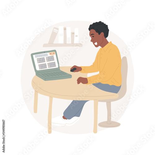 Tablou pe pânză College preparatory test isolated cartoon vector illustration