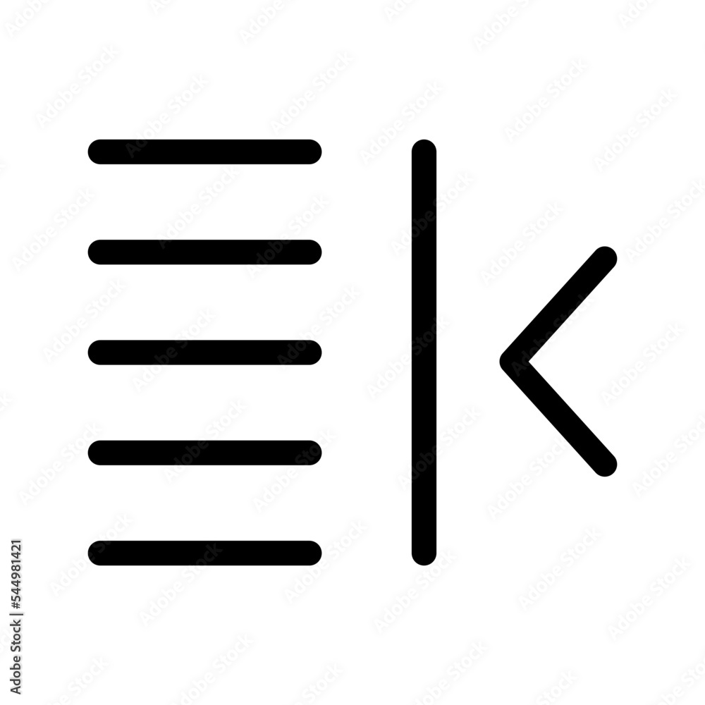 Left Indent Icon Vector Symbol Design Illustration Left Indent Icon Vector Symbol Design Illustration