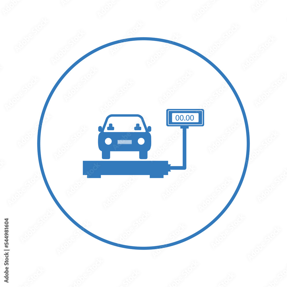 Heavy car weighing scale icon | Circle version icon |