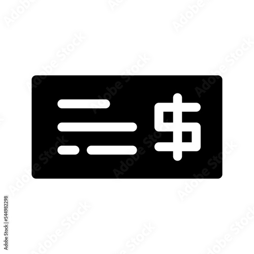 Cheque Icon Vector Symbol Design Illustration