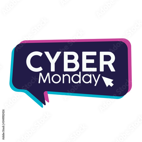 Logo design for cyber monday with a glicth style design, perfect to make the public understand that the offers are only OnLine