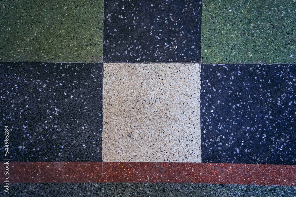 Close up on a floor in modernist style tenement on Jagiellonska Street in Rzeszow city, Poland