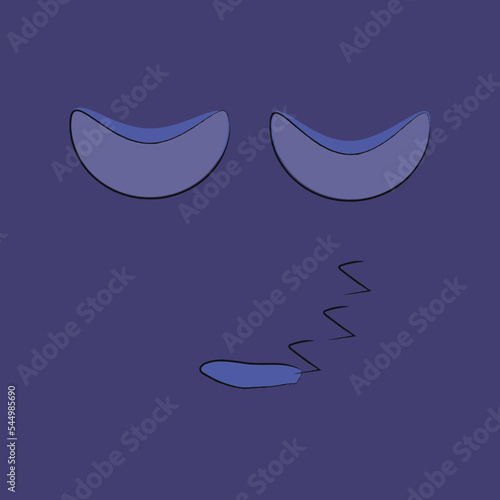 flat vector image in the form of an emotion or emoticon for chat or design