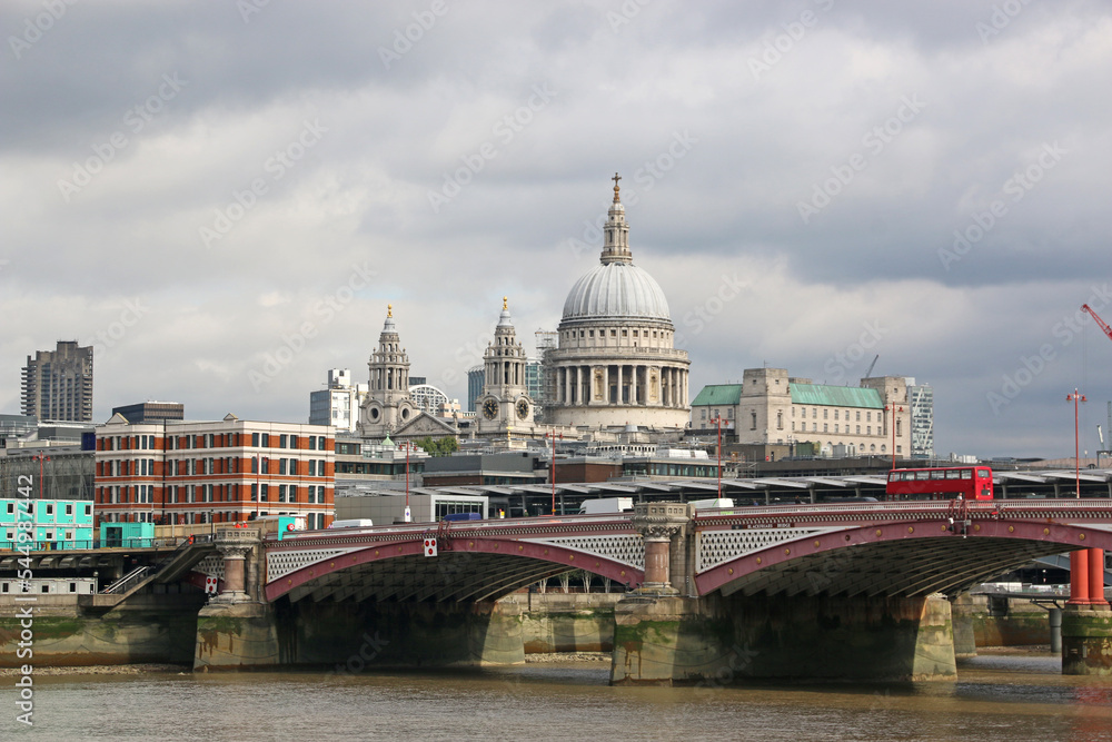 St Pauls Cathedral and Blackfriars Bridge in London
