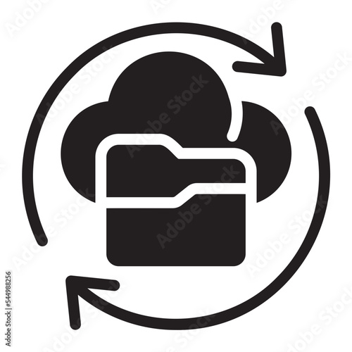 cloud sync glyph icon