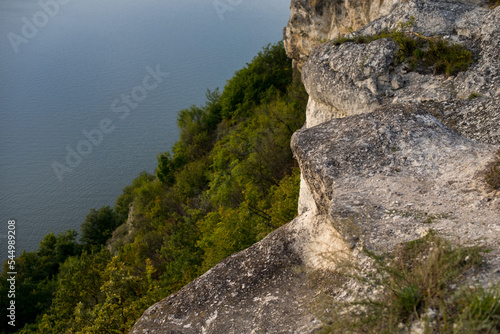 Amazing view on the Dnister River Canyon rocks, Chernivtsi region, Ukraine.