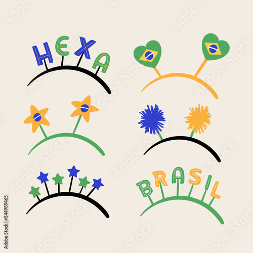Hair props sketch vector. Brazilian theme.