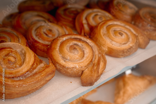 Festive treat, dessert. A set of puff buns close-up