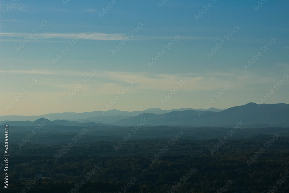 silhouetted blue ridge mountain layers