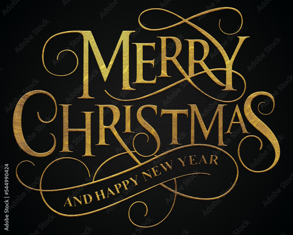 Merry Christmas and happy new year golden calligraphy design banner Merry Christmas and happy new year golden calligraphy design banner