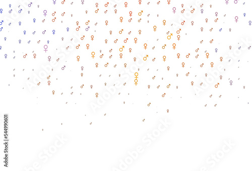 Light orange vector backdrop with gender signs.