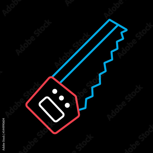 Garden hand saw isolated vector icon