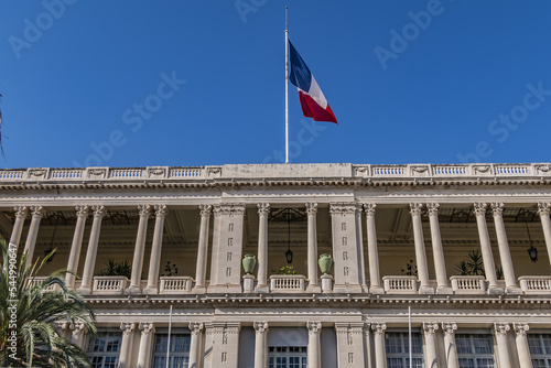 View of Prefecture Palace (Palais de la Prefecture) - former royal palace of the Dukes of Savoy built in the 17th century. Nice, French Riviera, France.