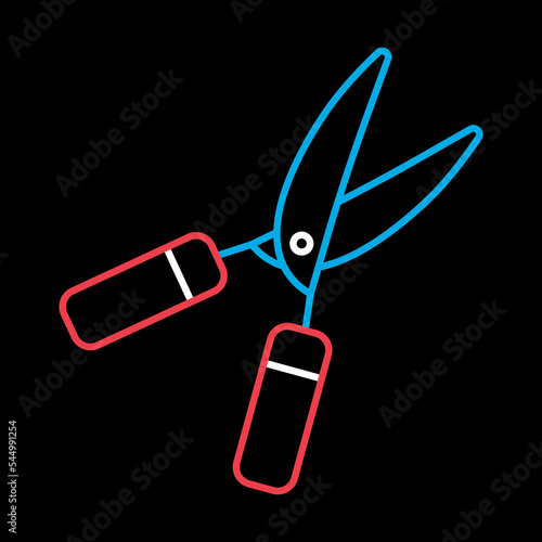 Garden shears vector icon, hedge shears sign
