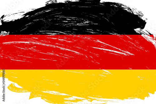 Distressed stroke brush painted germany flag on white background