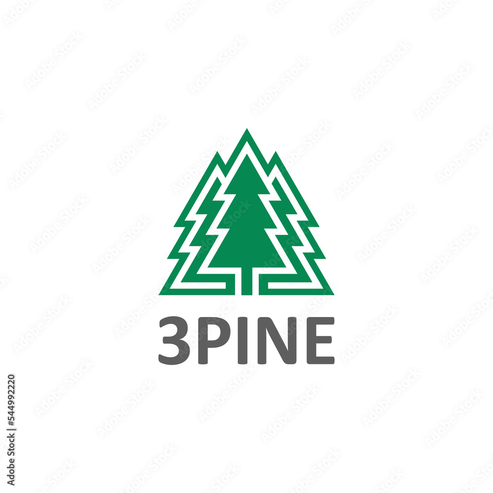 Three pine trees logo design Three pine trees logo design