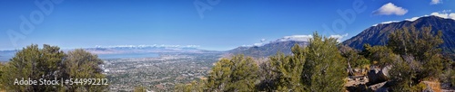 Kyhv Peak Utah County valley views, recently renamed, by Y Mountain, Mount Timpanogos Wasatch Range. America.