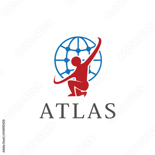 Atlas logo, modern planetarium International Atlas logo