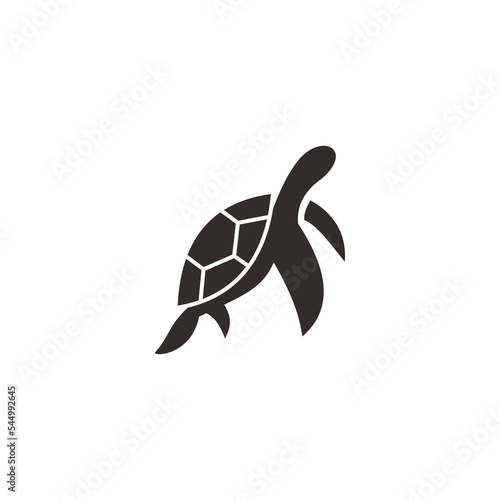 Tortoise logo, Turttle black vector photo