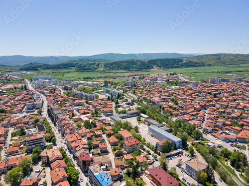 Aerial view of Historical town of Panagyurishte, Bulgaria © Stoyan Haytov