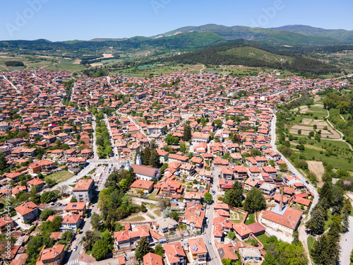 Aerial view of Historical town of Panagyurishte, Bulgaria