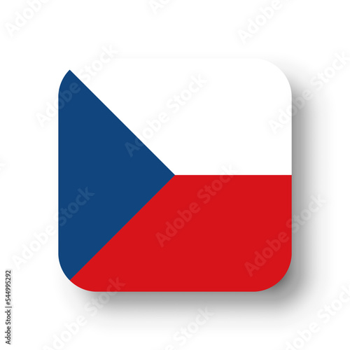 Czech Republic flag - flat vector square with rounded corners and dropped shadow. Free Download Czech Republic flag - flat vector square with rounded corners and dropped shadow. - GFXLoad