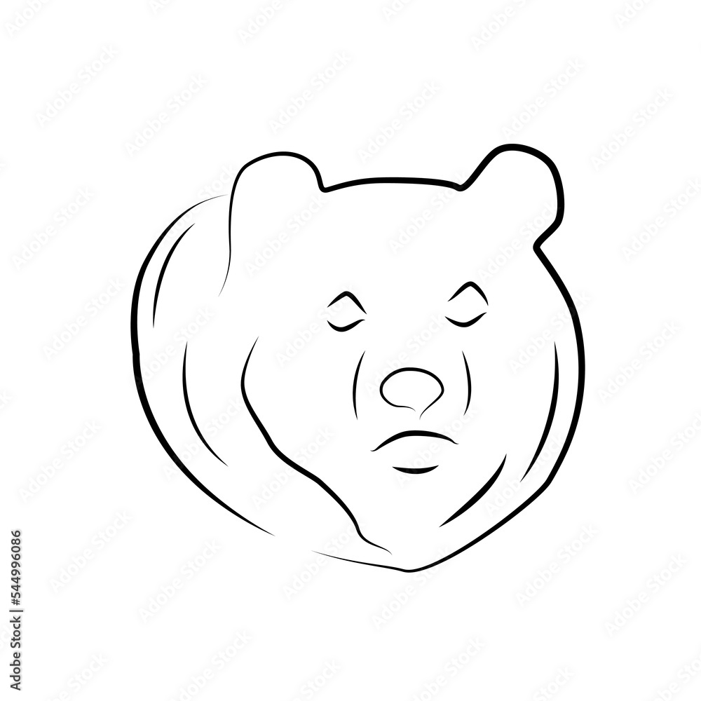 Bear vector logo. Bear vector silhouette icon. Bear drawn with lines. Bear vector logo. Bear vector silhouette icon. Bear drawn with lines.