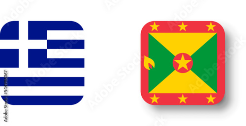 Grenada flag - flat vector square with rounded corners and dropped shadow. Free Download Grenada flag - flat vector square with rounded corners and dropped shadow. - GFXLoad