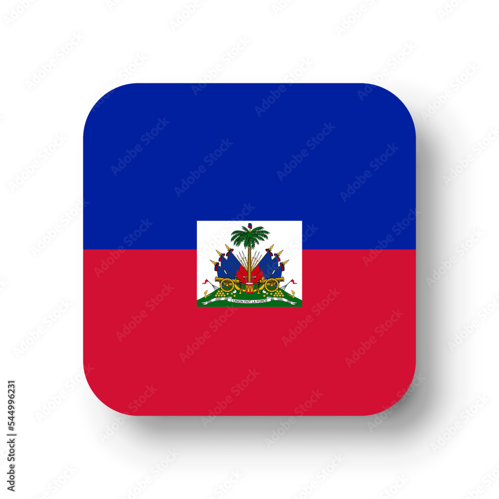 Haiti flag - flat vector square with rounded corners and dropped shadow. Haiti flag - flat vector square with rounded corners and dropped shadow.