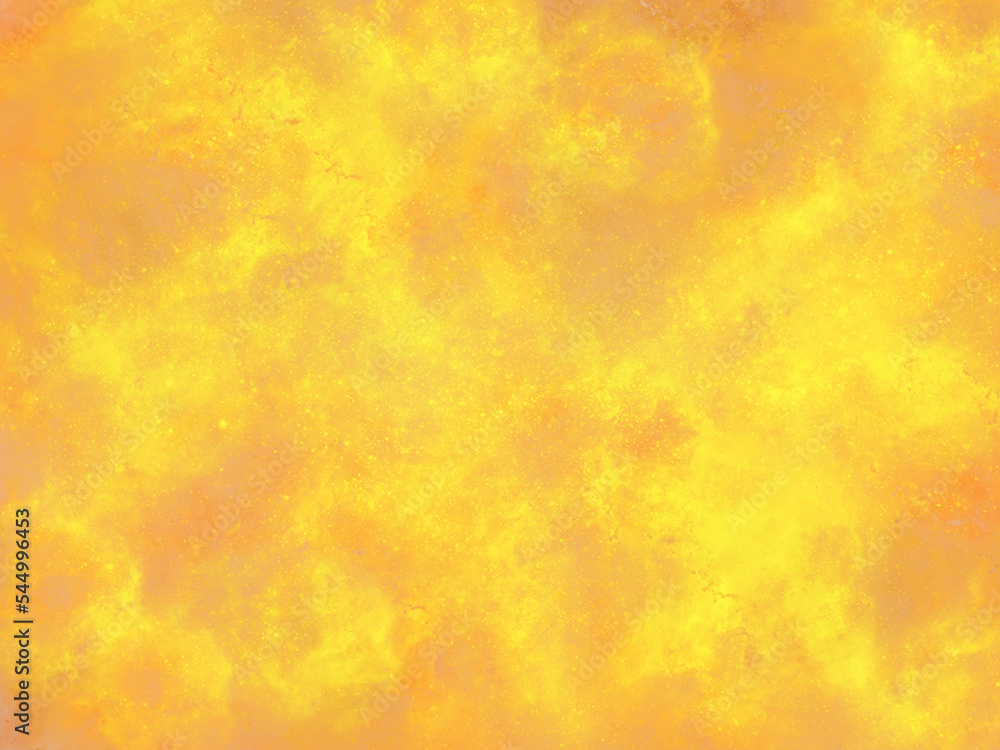 Cosmic abstract orange background imitating coloured dust, splashes of paint