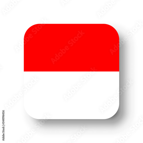 Indonesia flag - flat vector square with rounded corners and dropped shadow. Free Download Indonesia flag - flat vector square with rounded corners and dropped shadow. - GFXLoad