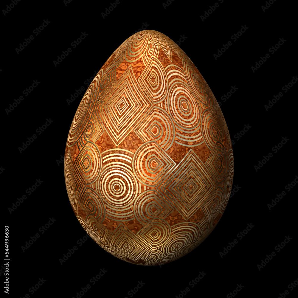 Translucent Egg with Golden Patterning Translucent Egg with Golden Patterning