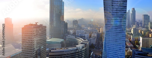 Aerial cityscape of  city from viewing tarrace photo