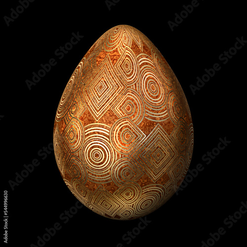 Konstfotografi Translucent Egg with Golden Patterning