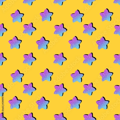 Cartoon little polka dots stars seamless birthday Christmas pattern for wrapping paper and fabrics and linens