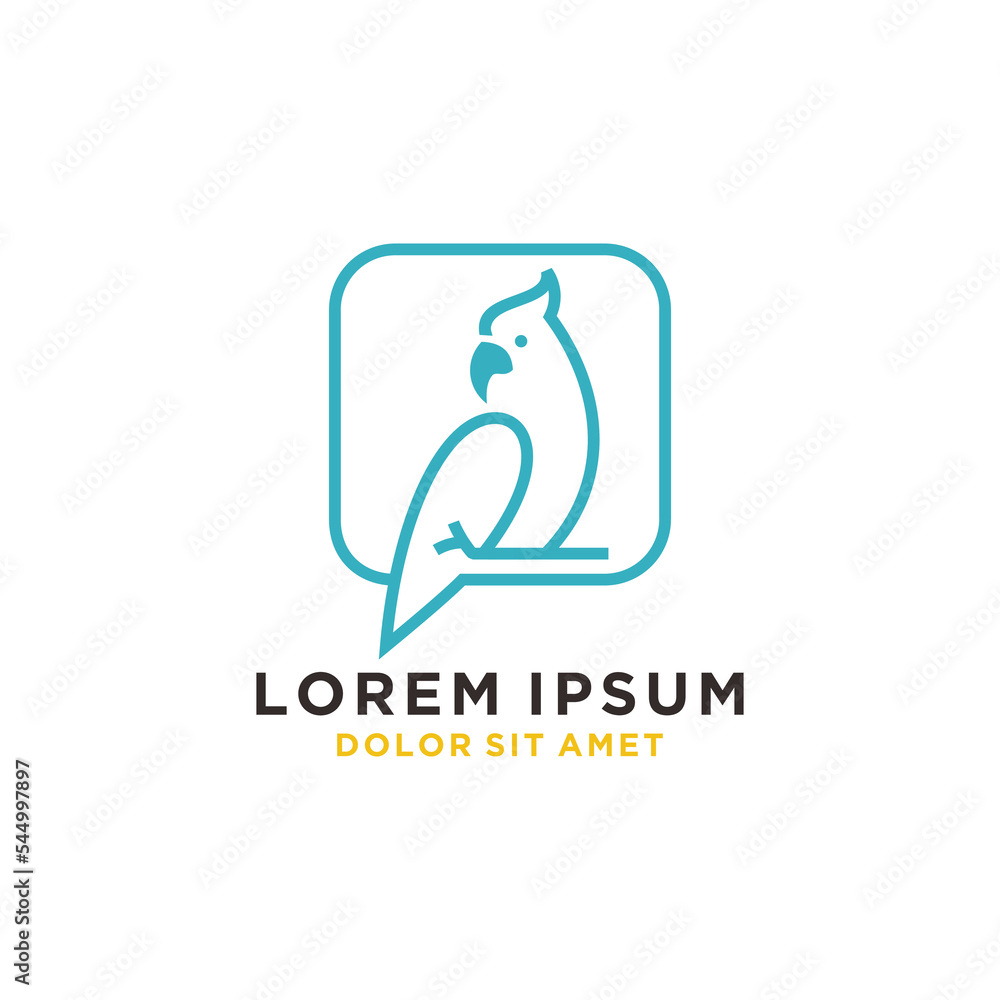 Cockatoo logo with Line style Concept