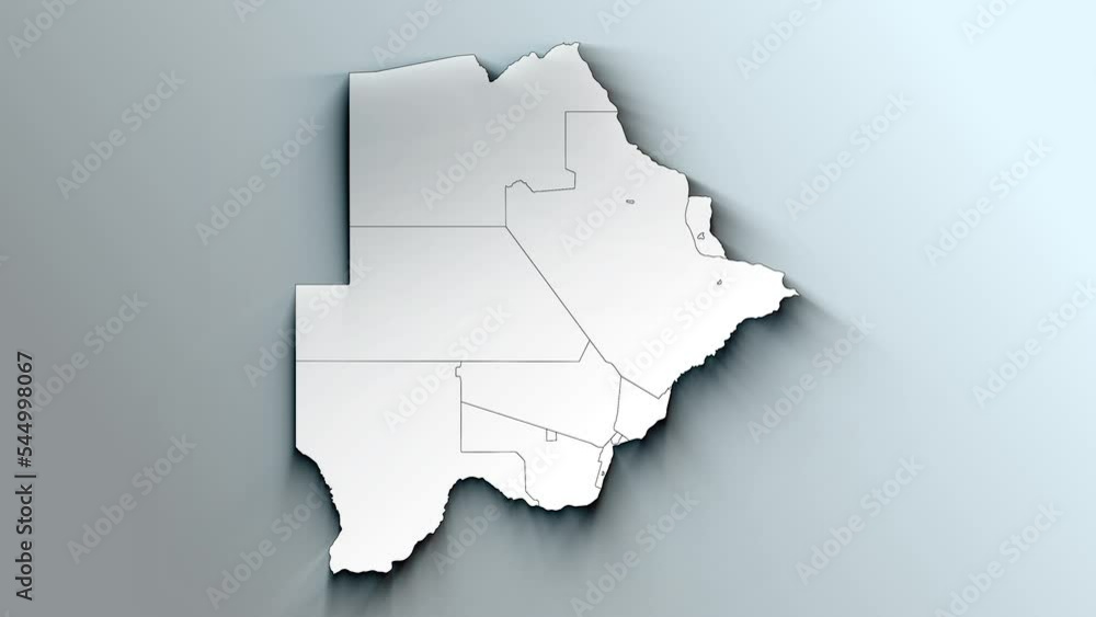 Modern White Map of Botswana with Districts Modern White Map of Botswana with Districts