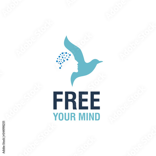 Freedom mind logo design template ,Human logo design concept