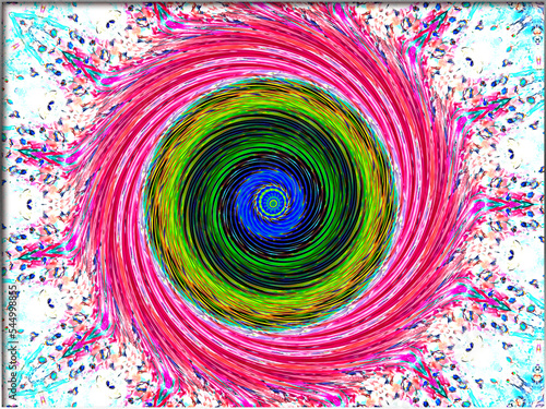 Abstract  Multiple Spirals  Patterns  and Shapes  within a Border  digital art