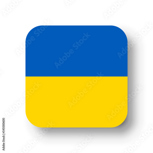 Free Download Ukraine flag - flat vector square with rounded corners and dropped shadow. - GFXLoad