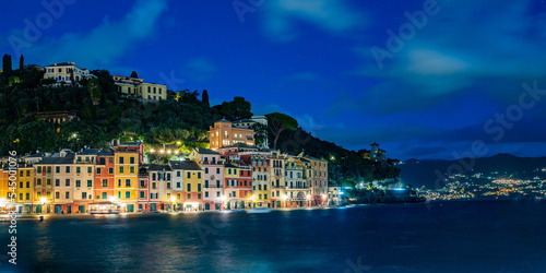 Townscape of Portofino by night
