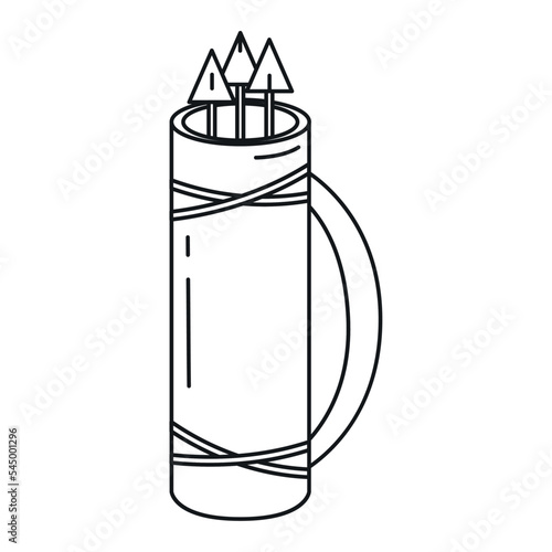 Isolated leather quiver medieval weapon icon Vector