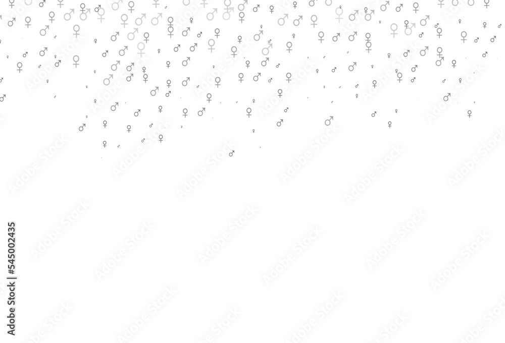 Light silver, gray vector background with gender symbols. Light silver, gray vector background with gender symbols.