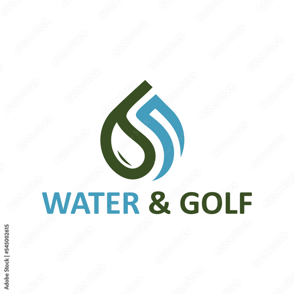 water and golf drop combination logo design water and golf drop combination logo design