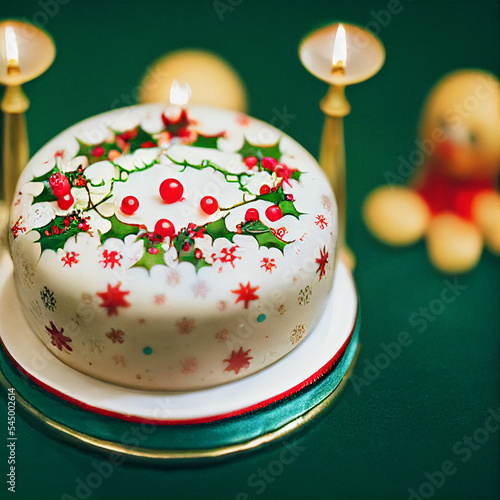 Elegant Holiday Cake made with AI