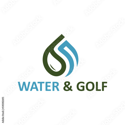 water and golf drop combination logo design