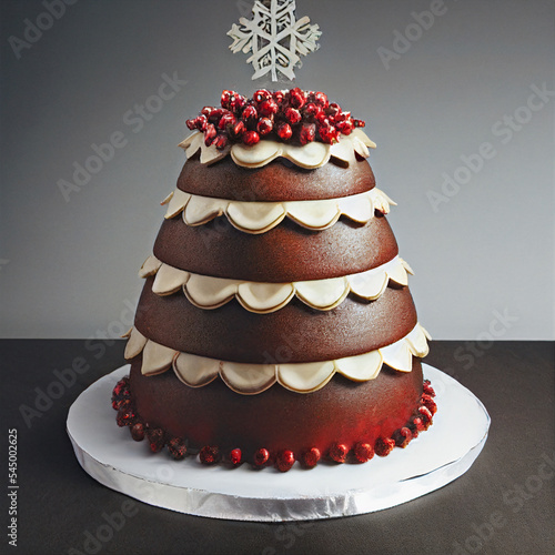 Elegant Holiday Cake made with AI