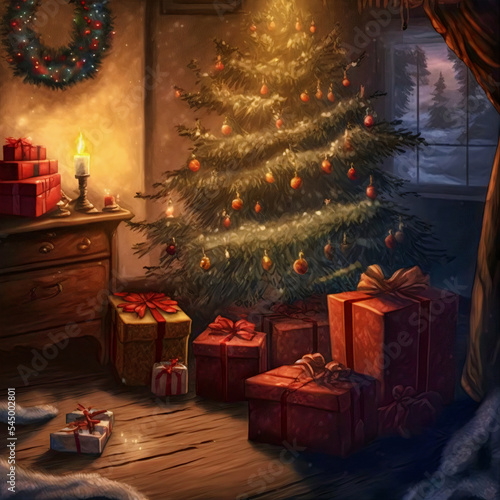 Cozy Christmas Night made with AI
