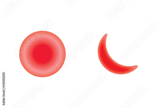 Scientific Designing of Normal and Sickle Red Blood Cell Comparison. Colorful Symbols. Vector Illustration. photo