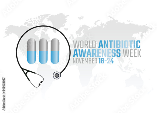 vector graphic of world antibiotic awareness week good for world antibiotic awareness week celebration. flat design. flyer design.flat illustration.